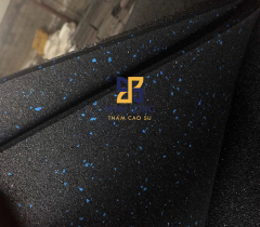 Gạch cao su mặt hạt EPDM chấm xanh dày 25mm