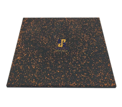 Gạch cao su mặt hạt EPDM chấm cam dày 25mm