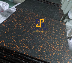 Gạch cao su mặt hạt EPDM chấm cam dày 20mm