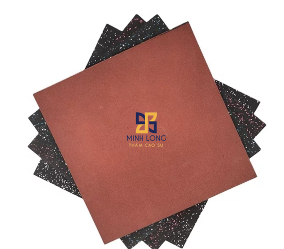 Gạch cao su màu đỏ dày 15mm