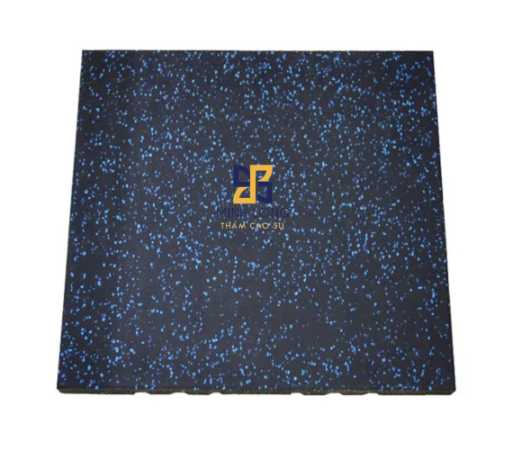 Gạch cao su mặt thảm EPDM chấm xanh dày 20mm